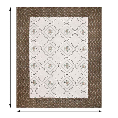 Jaipuri Jharokha Brown Double Bedsheet