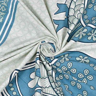 Royal Jaipur Fabric Blue Pure Cotton Double BedSheet