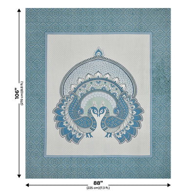 Royal Jaipur Fabric Blue Pure Cotton Double BedSheet