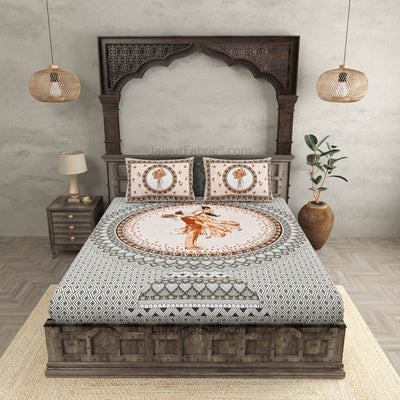 Me And U Valentines Special Brown Pure Cotton Double Bedsheet