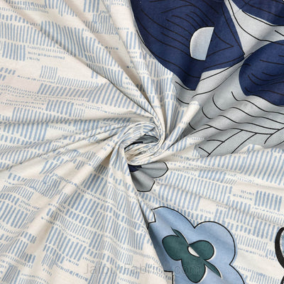 Peacock Sky Pure Cotton Double BedSheet