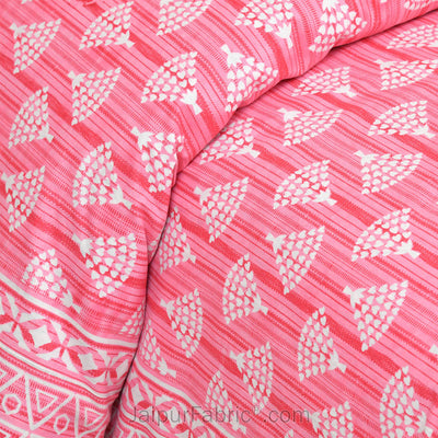 Artistic Pink Jaipur Fabric Double Bed Sheet