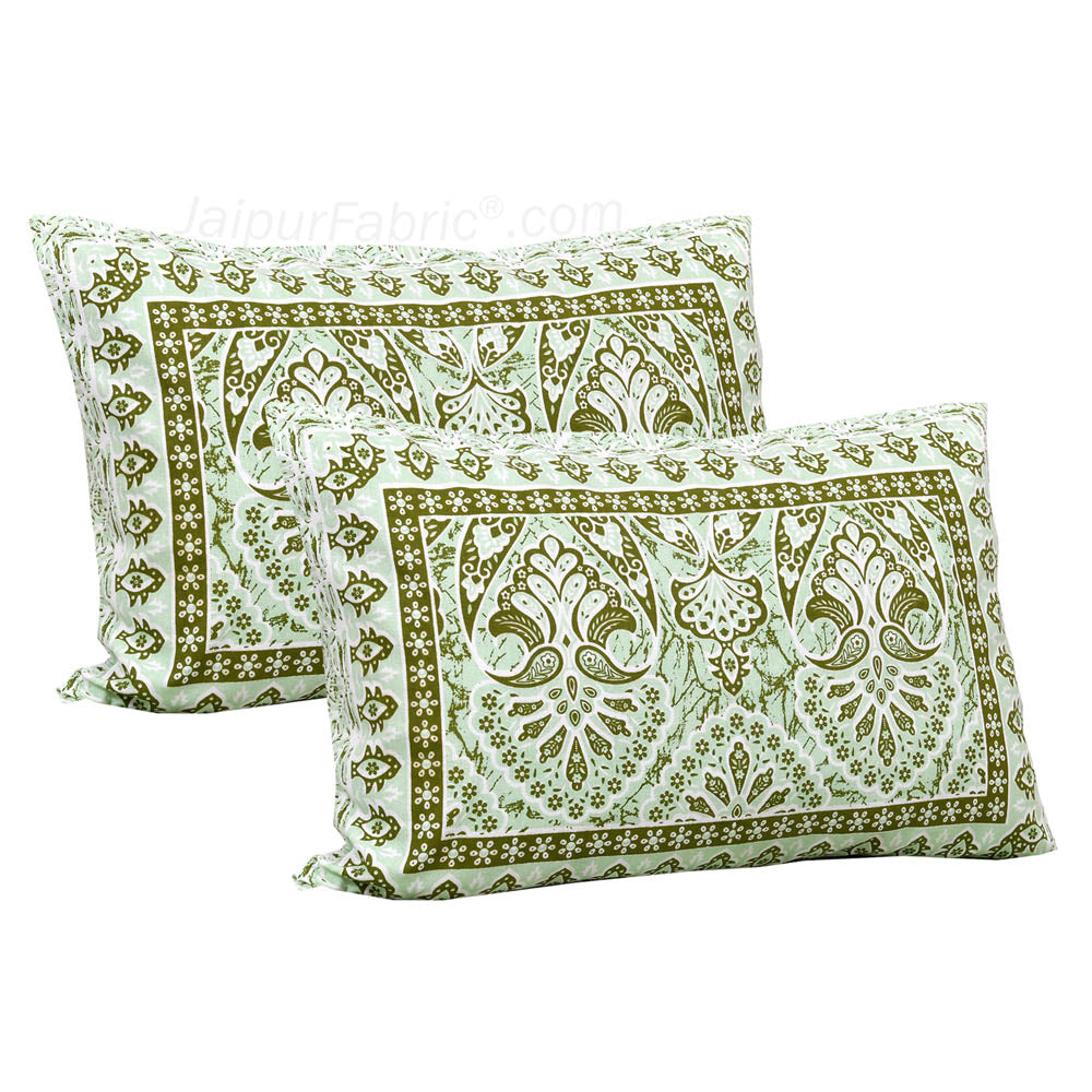 Petic Dream Green Jaipur Fabric Double Bed Sheet