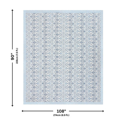 Showering Festivities Blue Pure Cotton Double Bedsheet