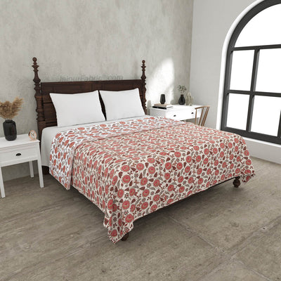 Pink Butterflies  Pure Cotton Double Bed Dohar
