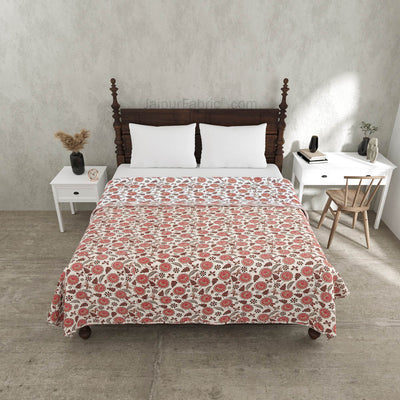 Pink Butterflies  Pure Cotton Double Bed Dohar