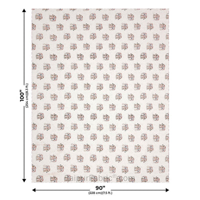 Pink Elephant Pure Cotton Double Bed Dohar
