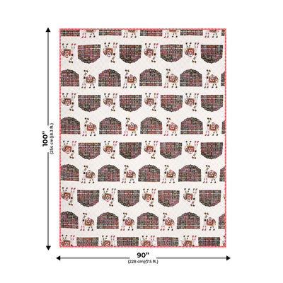 Hawa Mahal Pink Pure Cotton Reversible Double Bed AC Quilt Dohar
