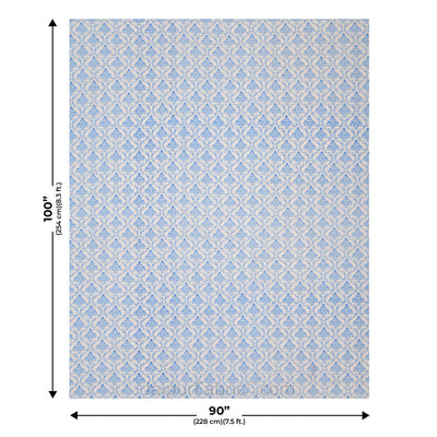 Ethnic Royal Blue Double Bed Dohar Blanket