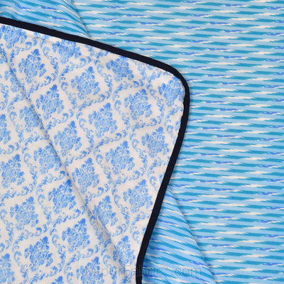 Ethnic Royal Blue Double Bed Dohar Blanket