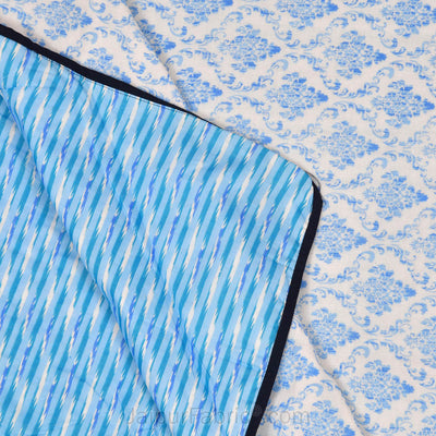 Ethnic Royal Blue Double Bed Dohar Blanket