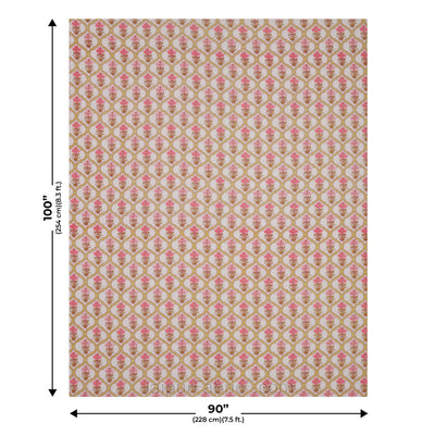 Jaal Darbar Pink Double Bed Dohar Blanket