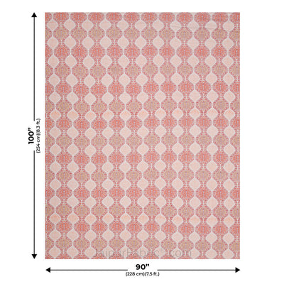 Wavy Ethnic Peachy Pink Double Bed Dohar Blanket