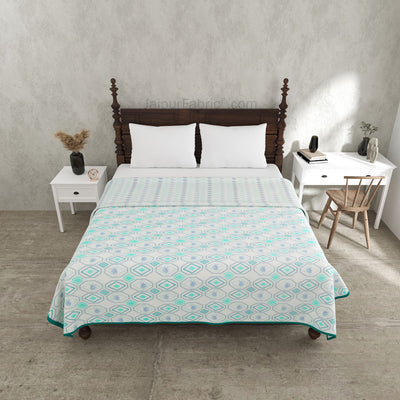 Artistic Maze Greenery Double Bed Dohar Blanket