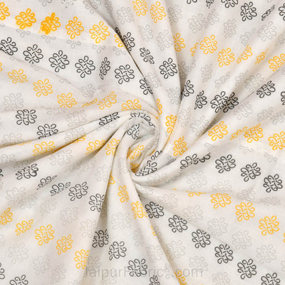 Artistic Maze Mustard GreyDouble Bed Dohar Blanket