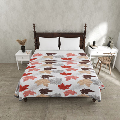 Maple Leaf Reddish Dohar Blanket