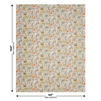 Floral Garden Yellowish Double Bed Dohar Blanket