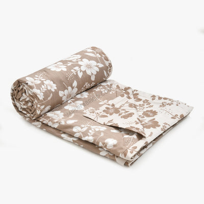 Summer Revival Brown Cotton Reversible Double Bed Dohar