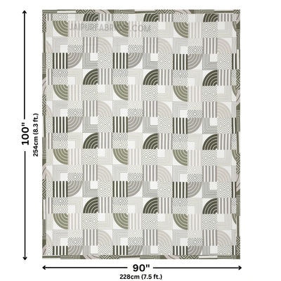 Geometric Maze Green Cotton Reversible Double Bed Dohar
