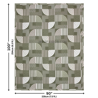 Geometric Maze Green Cotton Reversible Double Bed Dohar