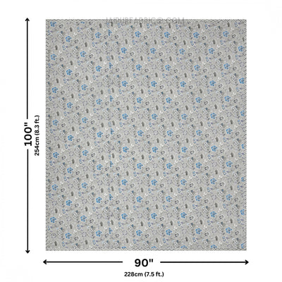 Silver Petals Grey Floral Cotton Reversible Double Bed Dohar