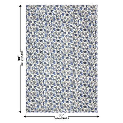 Blue Blossomy Pure Cotton Single Bed Dohar