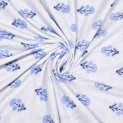 Blue Blossomy Pure Cotton Single Bed Dohar