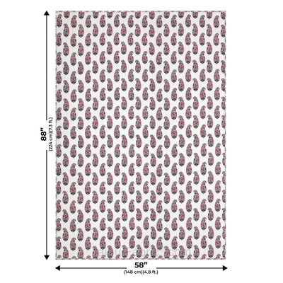 Pink Paisley Pure Cotton Single Bed Dohar