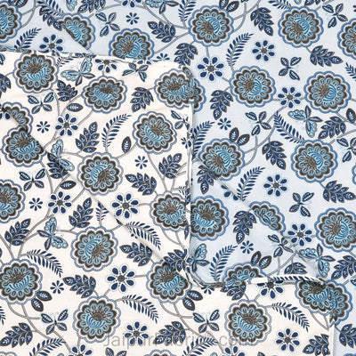 Blue Butterflies Pure Cotton Single Bed Dohar