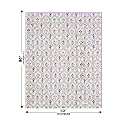Mangal Jaal Purple Pure Cotton Reversible Single / Double Bed AC Quilt Dohar