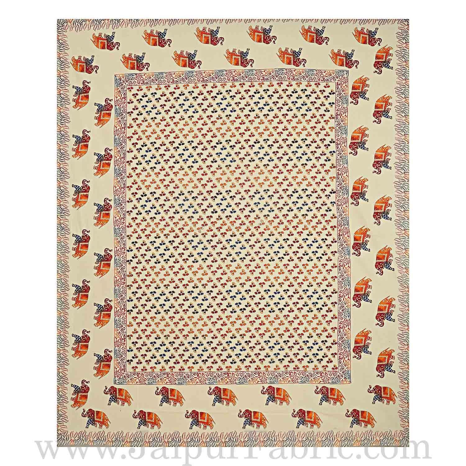Jaipur Razai Double Bed With Satrangi Elephant Pattern Combo Pack