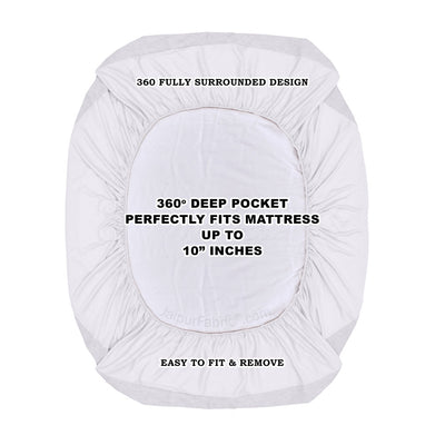 Heavy Quality White Terry Cotton Waterproof and Elastic Fitted Through Out Double Mattress Protector