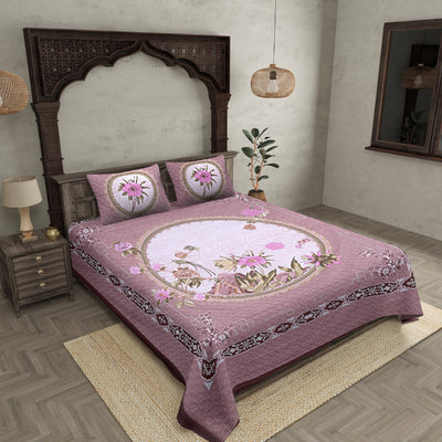 Pastel Earth Dark 240 TC Double Bedsheet