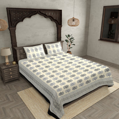 Black Trees Double Bedsheet With 2 Pillow covers