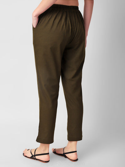 Olive Sage Grove Women Cotton Pants casual and semi formal daily trousers