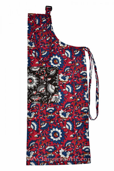 Batik print red apron