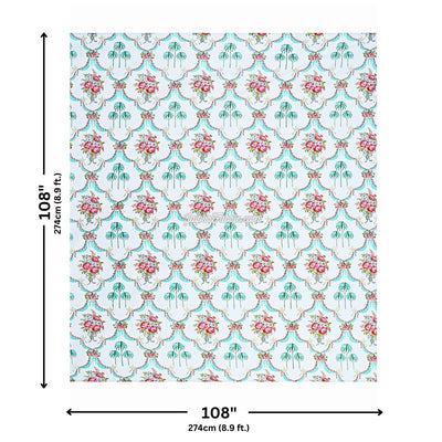 Vibrant Rose Bouquet Block Printed Jaipur Mela Cotton Bedsheet