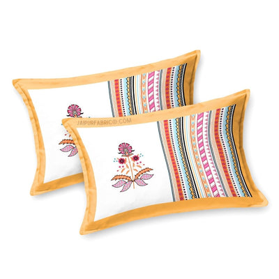 Modern Spread Yellow Cotton King Size Bedsheet
