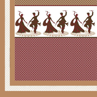 Divine Dance Maroon Cotton King Size Bedsheet