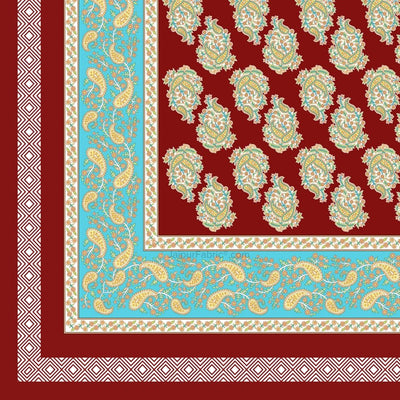 Ethnic Glow Red Cotton King Size Bedsheet