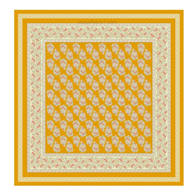 Ethnic Glow Mustard Cotton King Size Bedsheet
