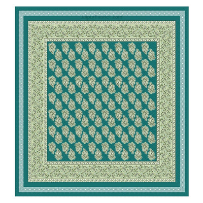 Ethnic Glow Green Cotton King Size Bedsheet