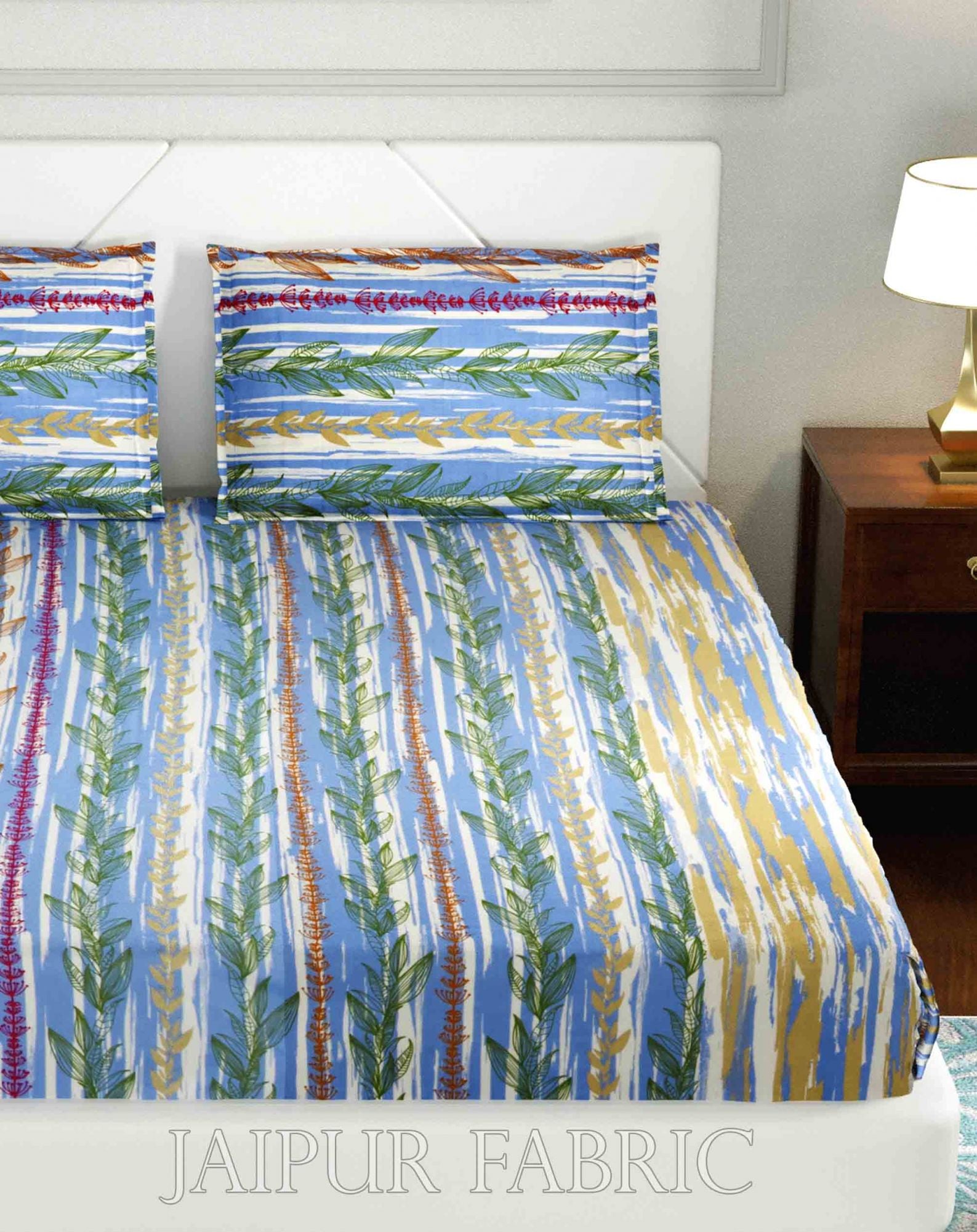 deep aquatic king size double bedsheet