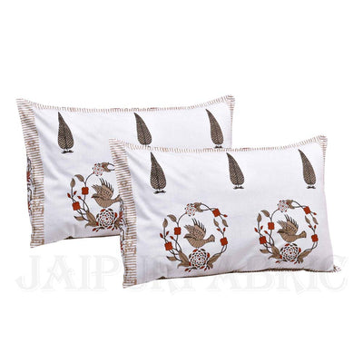 pleasing nest brown fine cotton hand block king size bedsheet set