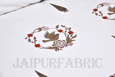 pleasing nest brown fine cotton hand block king size bedsheet set