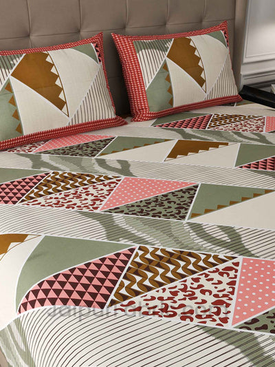 modern trend green pastel cotton king size double bedsheet