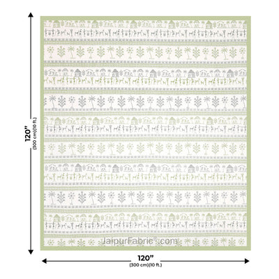 jaipurfabric® urban tribals green super king size premium cotton bed sheet