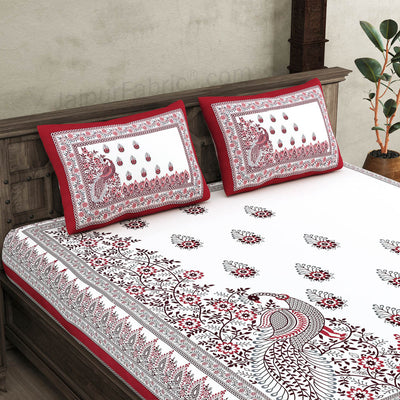 Artistic Beauty Contrast Pink King Size Premium Cotton Bed Sheet