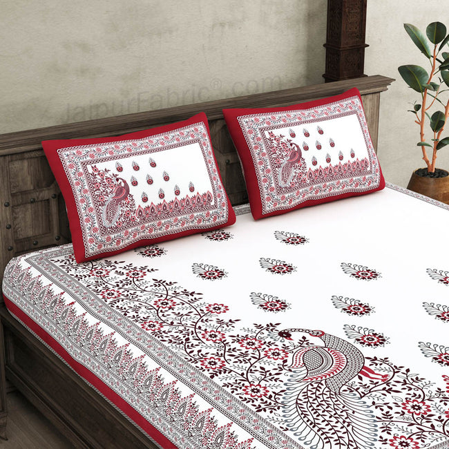 Artistic Beauty Contrast Pink King Size Premium Cotton Bed Sheet