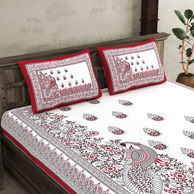 Artistic Beauty Contrast King Size 10 Feet Wide Premium Cotton Bed Sheet – Choose Your Perfect Shade
